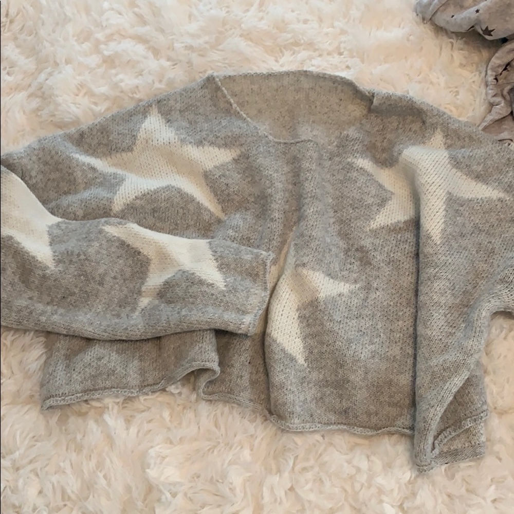 Cropped star sweater.